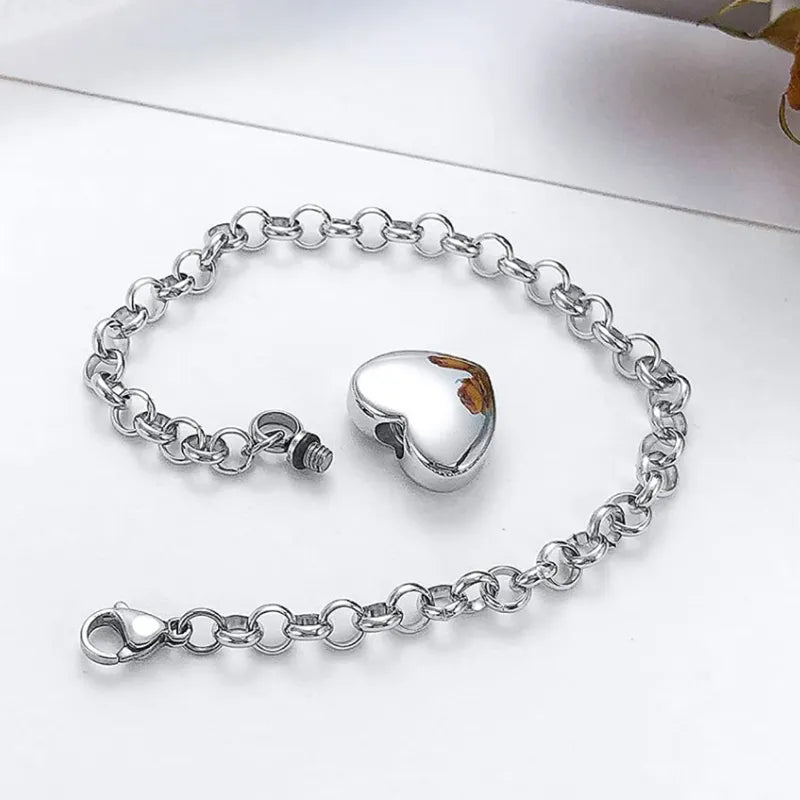 Gold or Silver Engraved Heart Pets Paw Urn bracelet, jewelry