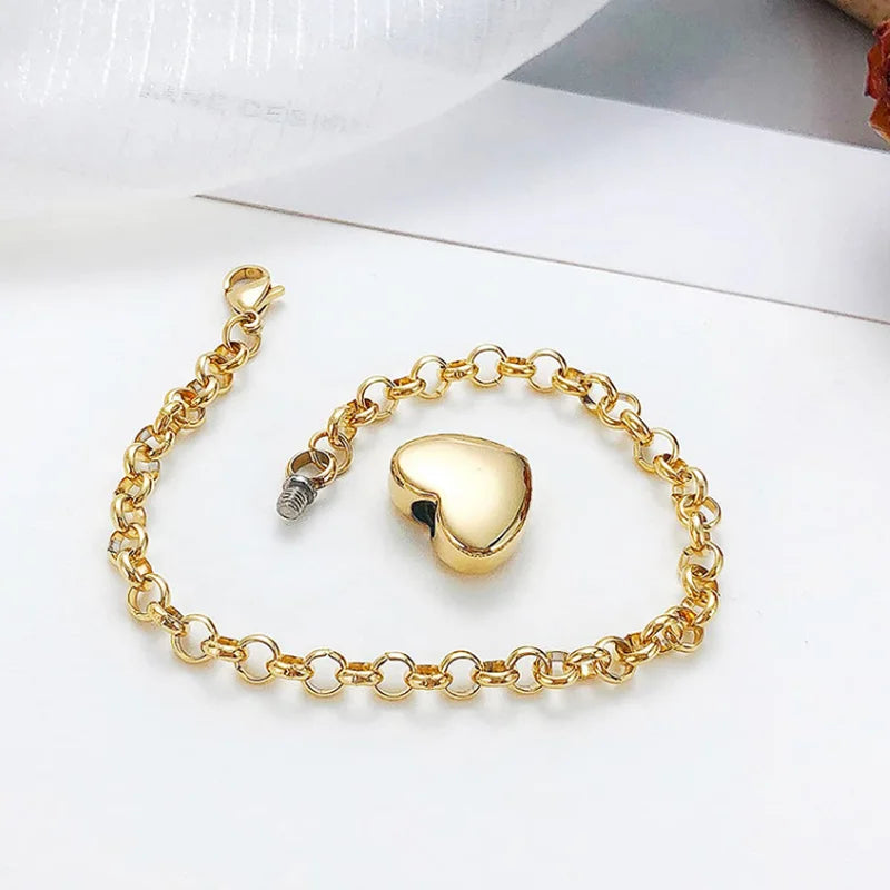 Gold or Silver Engraved Heart Pets Paw Urn bracelet, jewelry