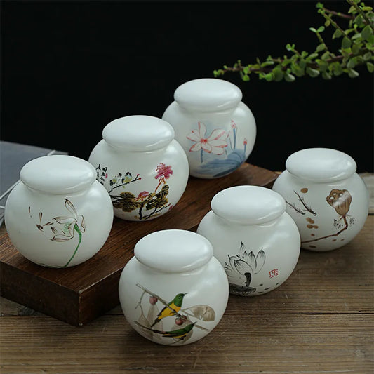 Small Pet Urn Bird Dog Pet Urns Cremation Pet Caskets Funeral Vase Cat Cremation Ash For Human Ashes Made Ceramics Hand Painted