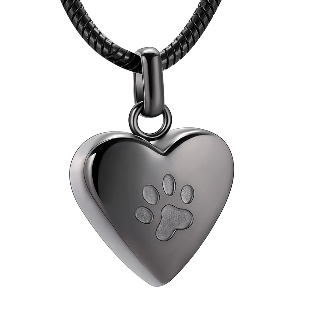 On My Heart Dog/ Cat Paw Stainless Steel Jewelry Pendant For Ashes
