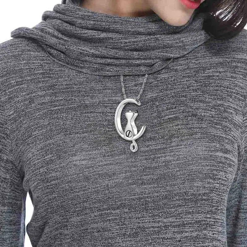 Moon Cat Urn Necklace