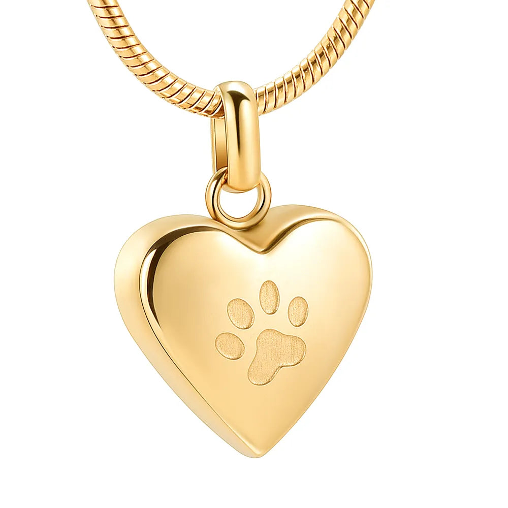 On My Heart Dog/ Cat Paw Stainless Steel Jewelry Pendant For Ashes