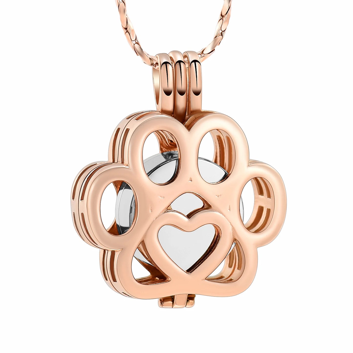 Pet Urn Jewelry for Ashes Stainless Steel Pendant Dog/Cat Paw