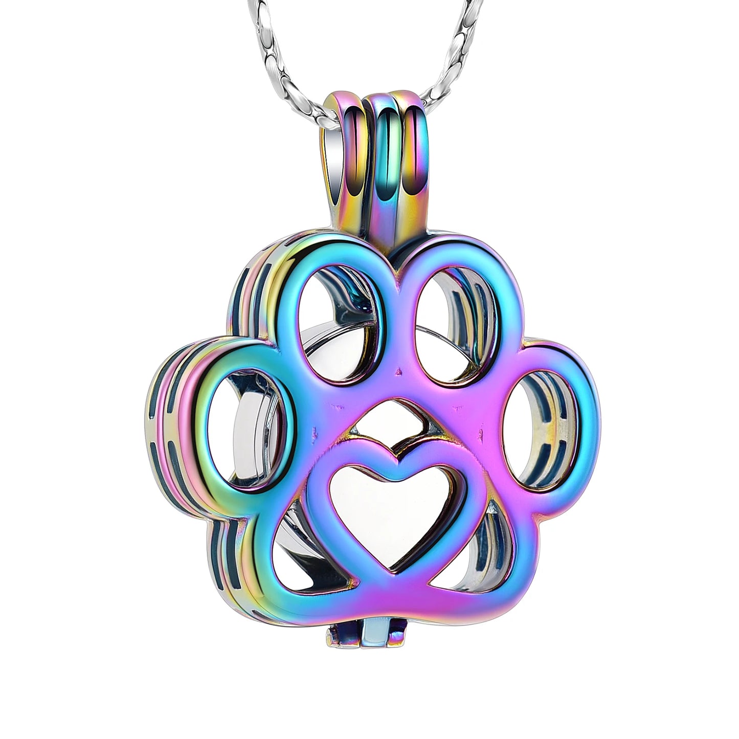 Pet Urn Jewelry for Ashes Stainless Steel Pendant Dog/Cat Paw