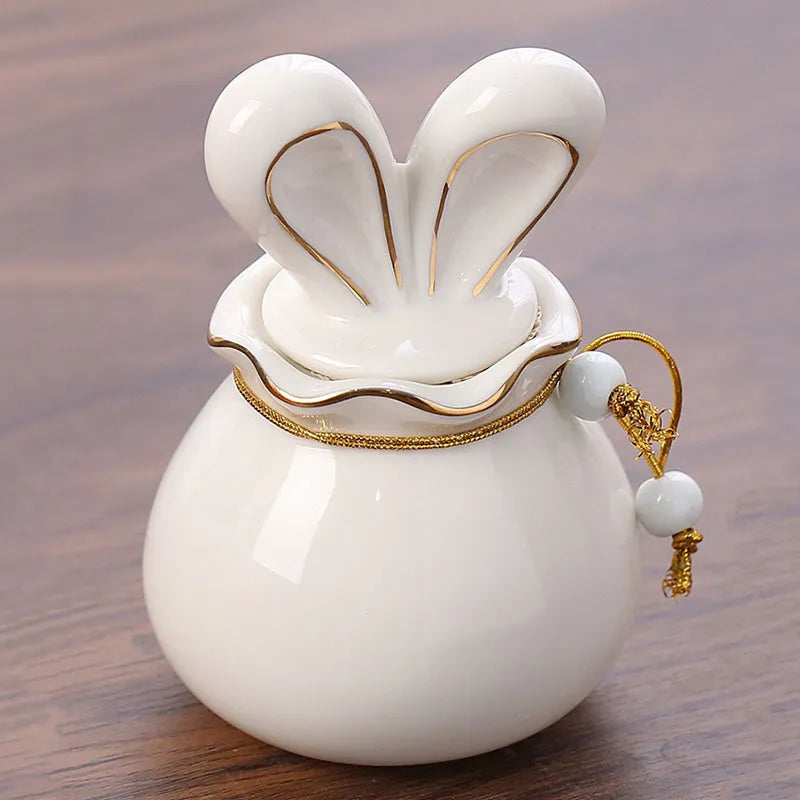 Rabbit Pet Ashes Urn Ceramic