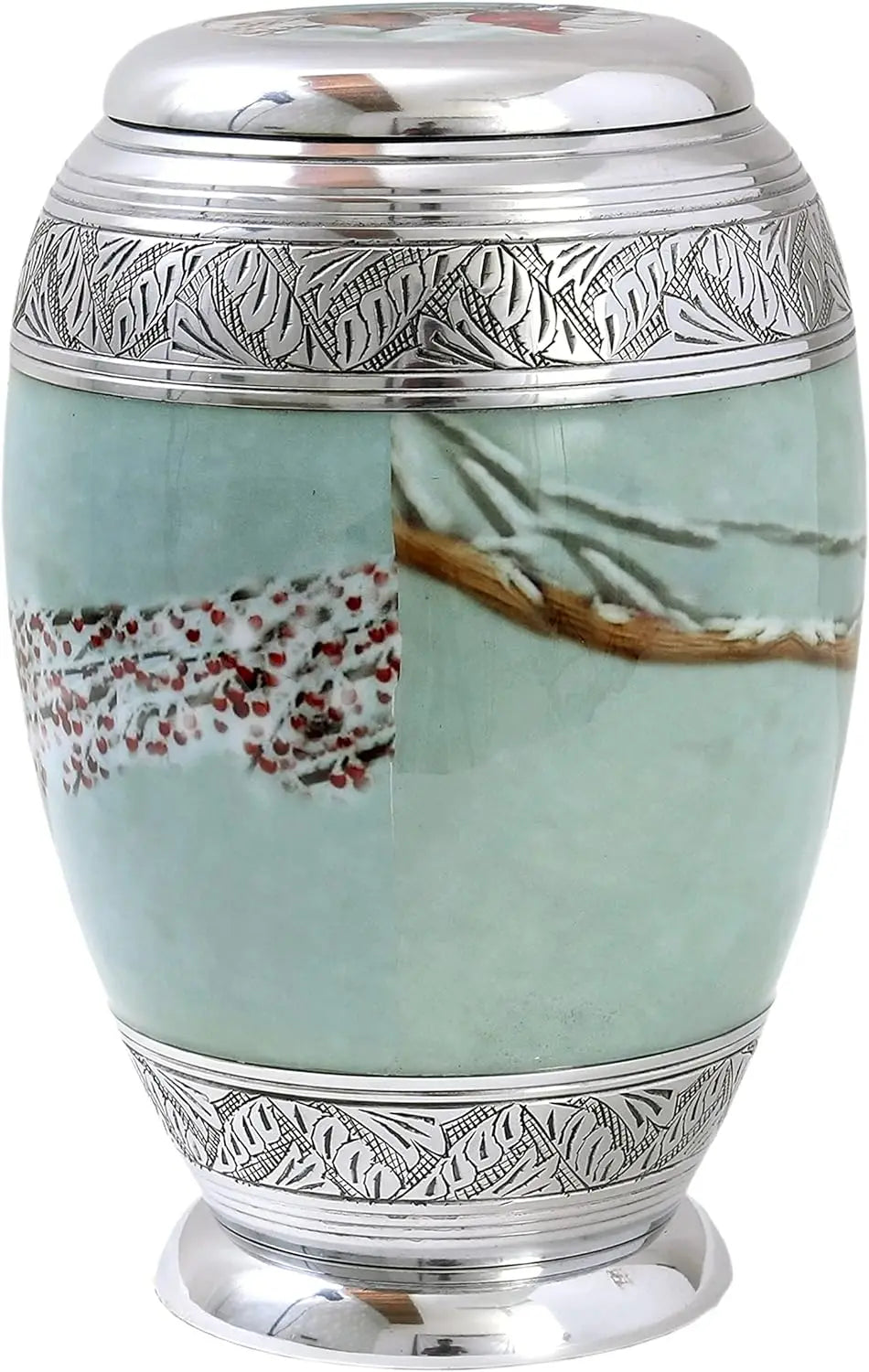 Cardinal Couple Bird Cremation Large Urn for Human Ashes - Handcrafted