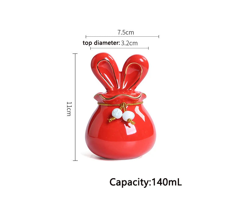 Rabbit Pet Ashes Urn Ceramic