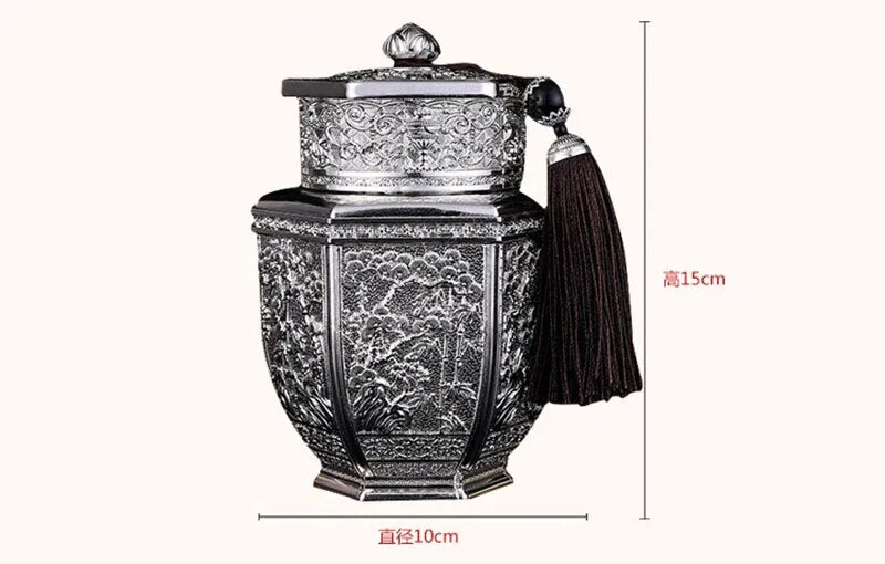 Metal (Silver color) Human/ Pet Urn Funeral Box Memorials