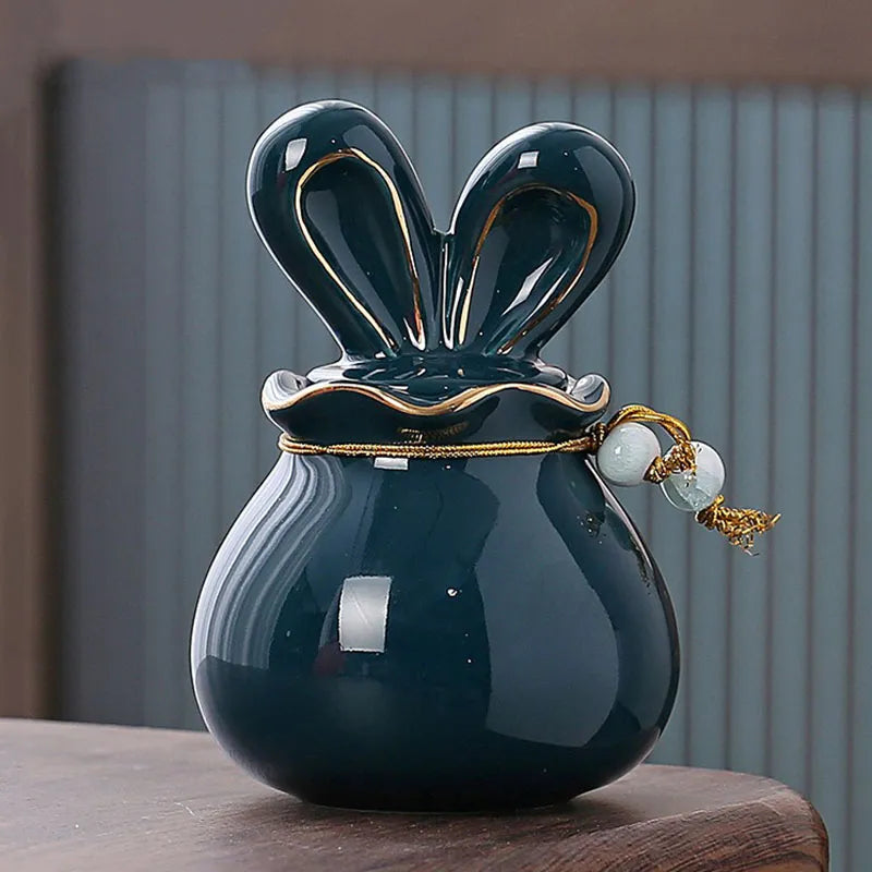 Rabbit Pet Ashes Urn Ceramic
