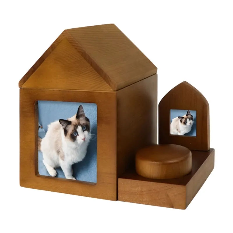 Pet Memory Urn for Ashes Cat or Dog Memorial Box Keepsakes Cremation Urns with Photo Frame Pet Loss Gifts