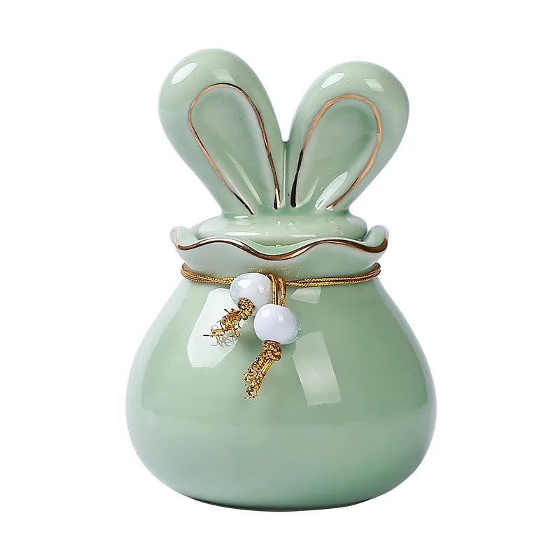 Rabbit Pet Ashes Urn Ceramic